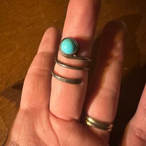 Sterling Silver and Turquoise Spiral Ring